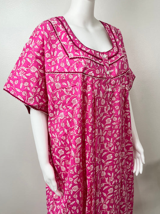 Pink Pure Cotton Nightgown for Women