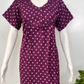 Floral print alpine pleated nighty for women with pocket
