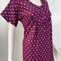 Floral print alpine pleated nighty for women with pocket