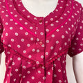 Floral print alpine pleated nighty for women with pocket