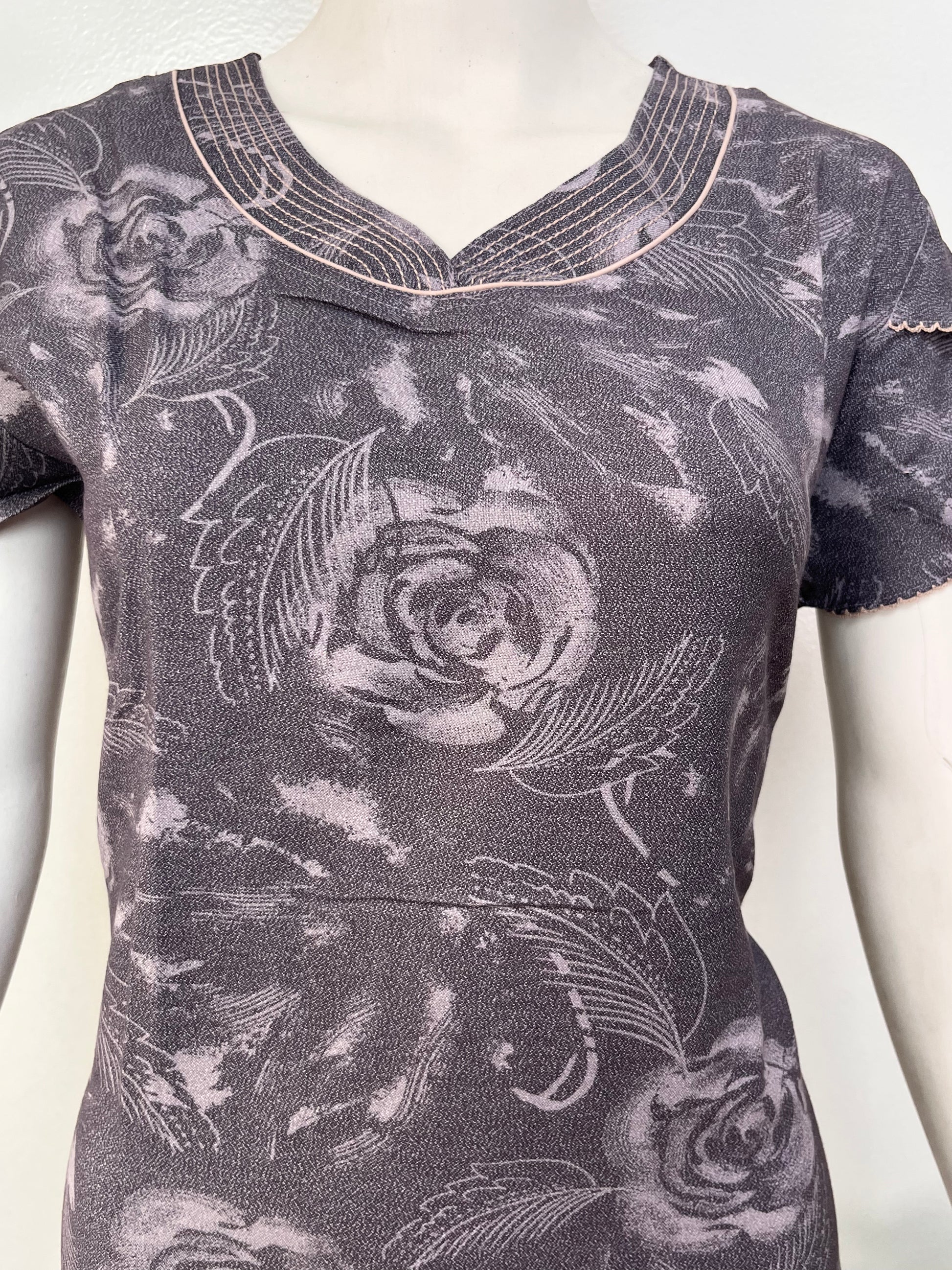Floral print alpine A-line nightgown for women
