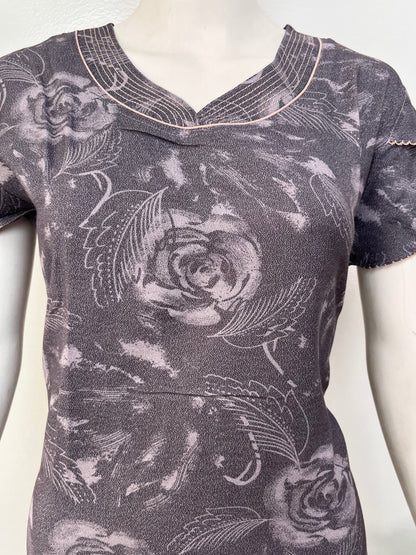 Floral print alpine A-line nightgown for women