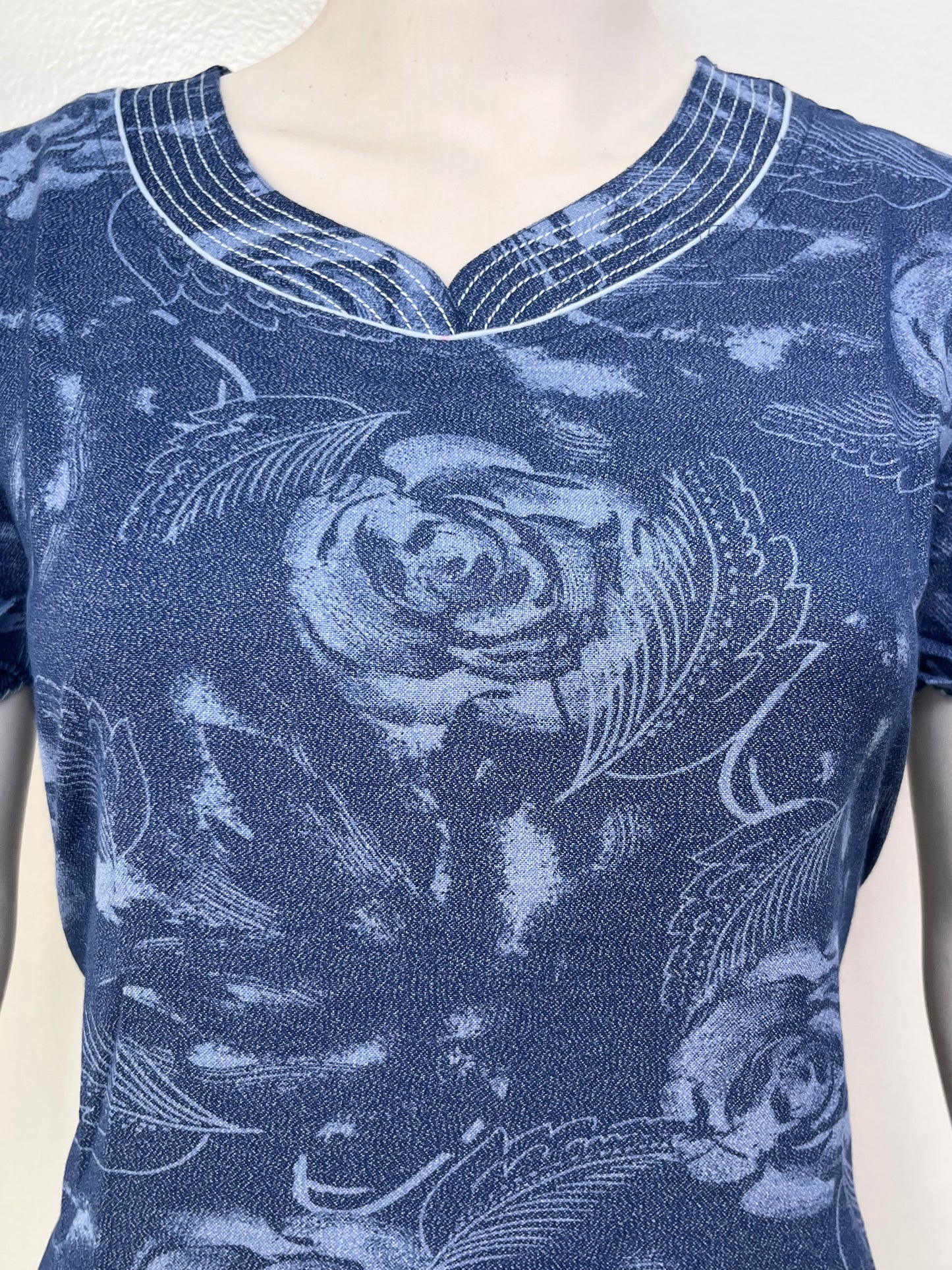 Floral print alpine A-line nightgown for women