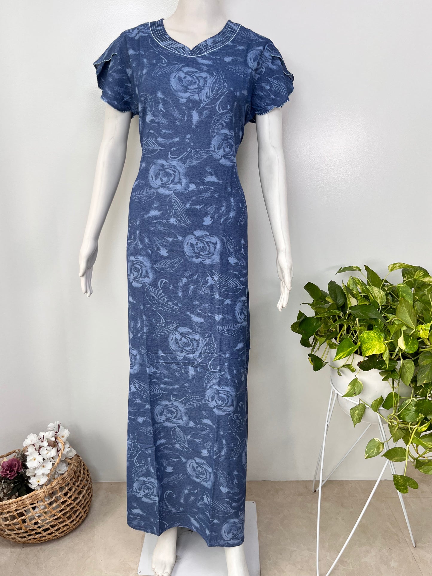 Floral print alpine A-line nightgown for women