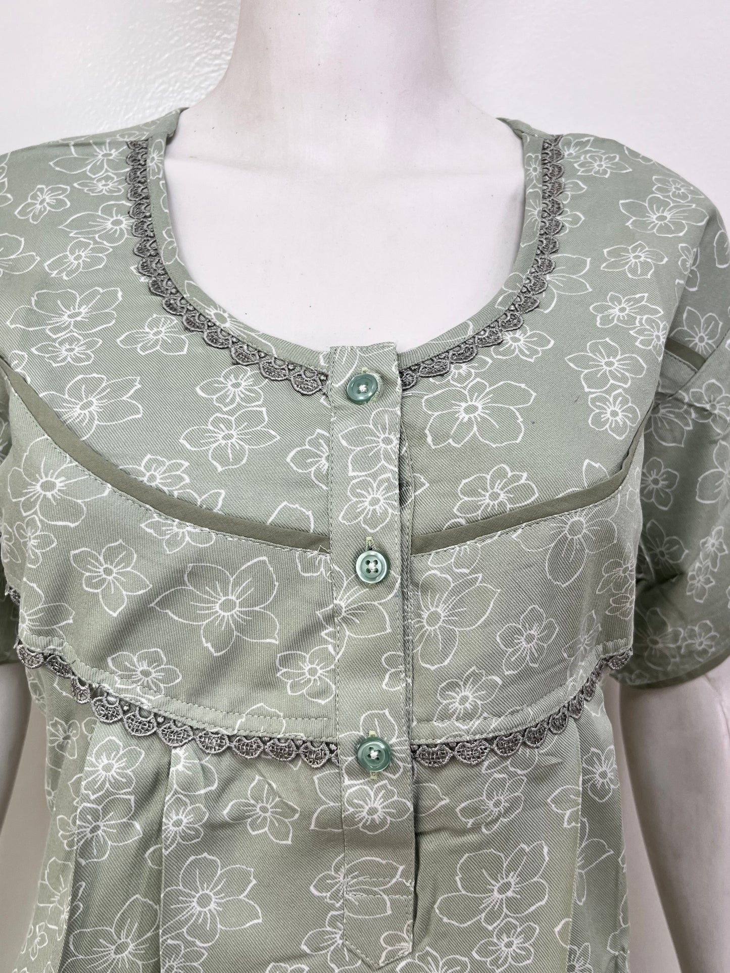 Floral rayon nighty for women, lightweight and silky
