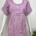 Floral rayon nighty for women, lightweight and silky