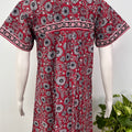 Designer pure cotton pleated nighty for women with pocket