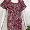 Designer pure cotton pleated nighty for women with pocket