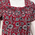 Designer pure cotton pleated nighty for women with pocket