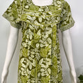 Floral printed pure cotton pleated nighty for women