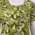 Floral printed pure cotton pleated nighty for women