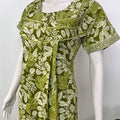 Floral printed pure cotton pleated nighty for women