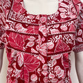 Floral printed pure cotton pleated nighty for women