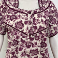Printed pure cotton pleated nighty for women in four colours