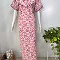 Printed pure cotton pleated nighty for women in four colours