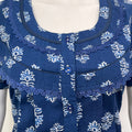 Floral pure cotton pleated nighty for women with pocket