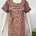 Pure cotton pleated nightgown for women with pocket