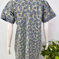 Pure cotton pleated nightgown for women with pocket