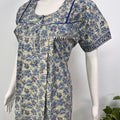 Pure cotton pleated nightgown for women with pocket