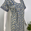 Pure cotton pleated nightgown for women with pocket