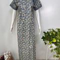 Pure cotton pleated nightgown for women with pocket
