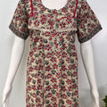 Pure cotton pleated nightgown for women with pocket