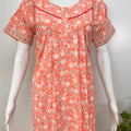 100% pure cotton pleated nighty for women in pastel shades