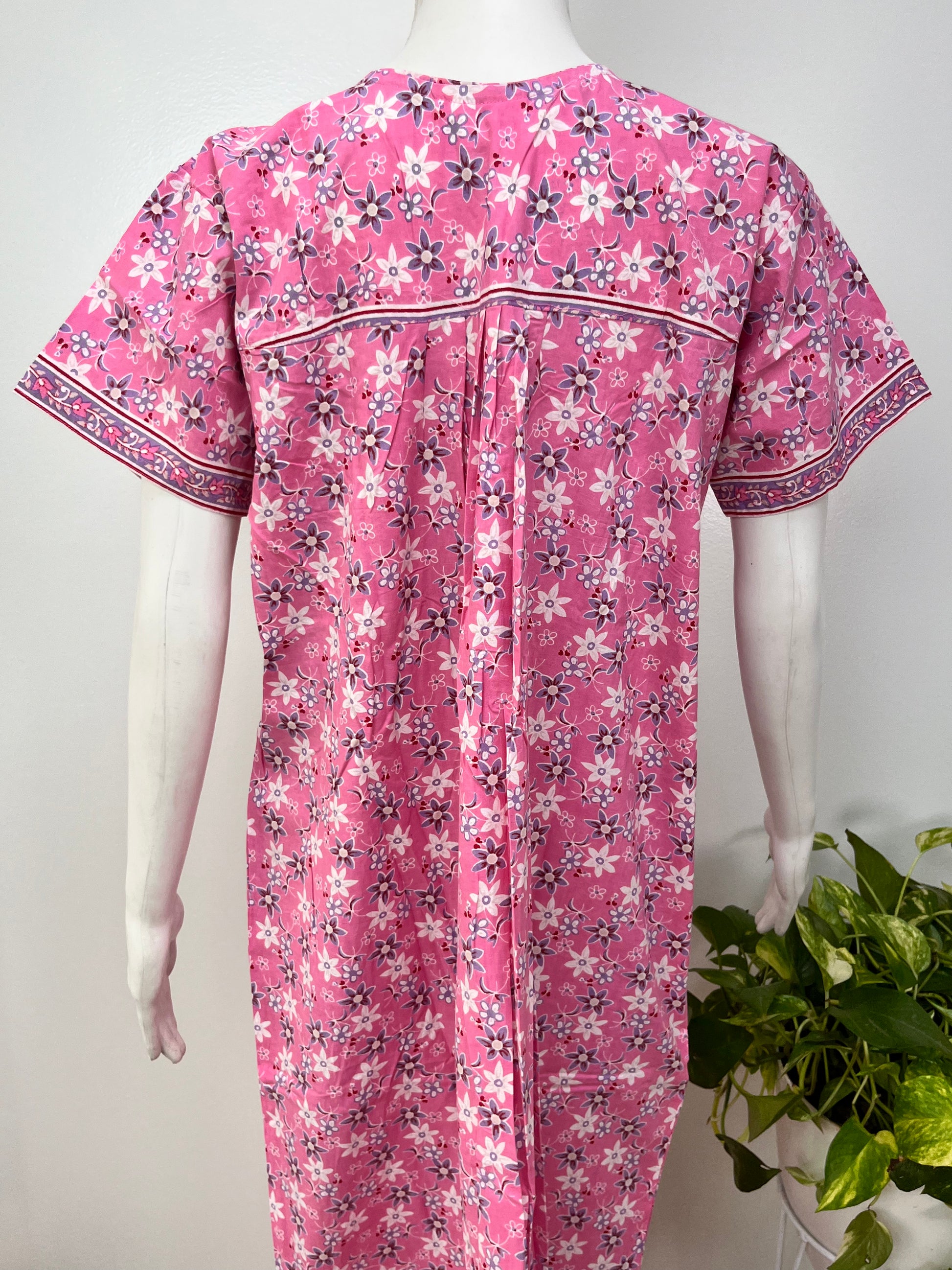100% pure cotton pleated nighty for women in pastel shades