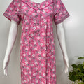 100% pure cotton pleated nighty for women in pastel shades