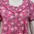 100% pure cotton pleated nighty for women in pastel shades