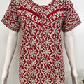 Printed pure cotton pleated nightgown for women with pocket