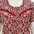 Printed pure cotton pleated nightgown for women with pocket
