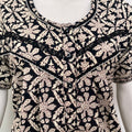 Printed pure cotton pleated nightgown for women with pocket