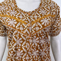 Printed pure cotton pleated nightgown for women with pocket