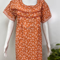 Floral 100% pure cotton pleated nighty for women
