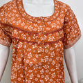 Floral 100% pure cotton pleated nighty for women