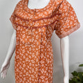 Floral 100% pure cotton pleated nighty for women