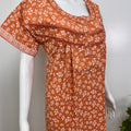 Floral 100% pure cotton pleated nighty for women