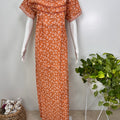 Floral 100% pure cotton pleated nighty for women