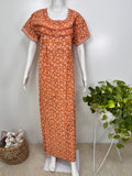 Floral 100% pure cotton pleated nighty for women