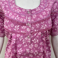 Floral 100% pure cotton pleated nighty for women