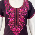 Embroidered Bizzylizzy A-line nighty for women with pocket