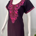 Embroidered Bizzylizzy A-line nighty for women with pocket