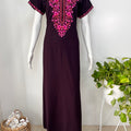 Embroidered Bizzylizzy A-line nighty for women with pocket