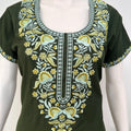 Embroidered Bizzylizzy A-line nighty for women with pocket