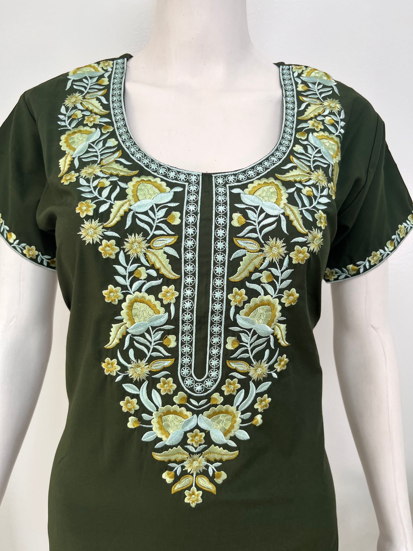 Embroidered Bizzylizzy A-line nighty for women with pocket