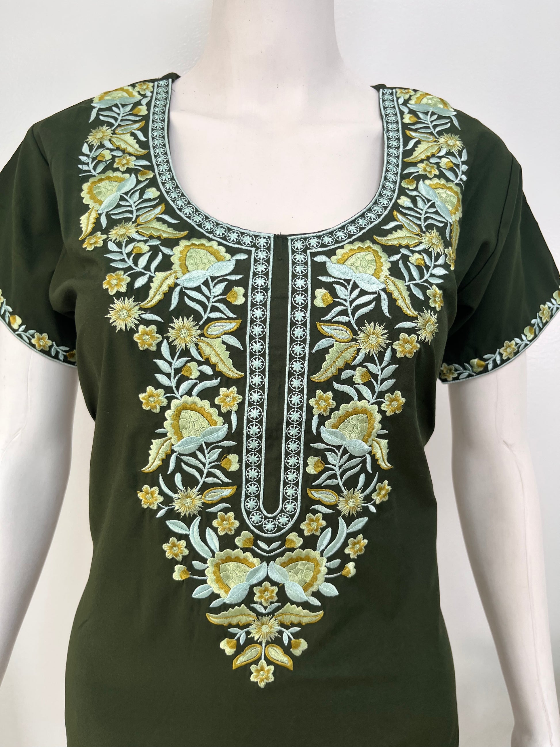 Embroidered Bizzylizzy A-line nighty for women with pocket