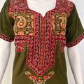 Bizzylizzy nighty for women with floral embroidery and pocket