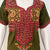 Bizzylizzy nighty for women with floral embroidery and pocket