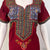 Bizzylizzy nighty for women with floral embroidery and pocket